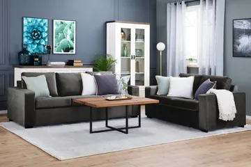 Crazy 2-sits Sammetssoffa - Mörkgrå - Products - Möbler - Soffa - 2 sits soffa