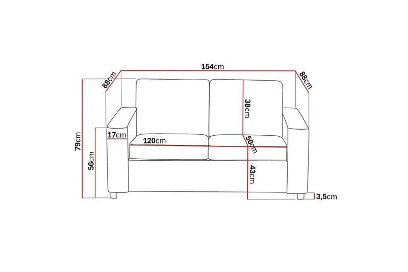 Crazy 2-sits Tygsoffa - Antracit - Products - Möbler - Soffa - 2 sits soffa