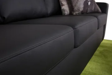 Crazy 3-sits Soffa i Konstläder - Svart - Products - Möbler - Soffa - 3 sits soffa