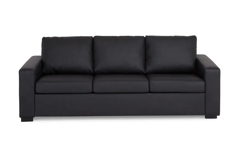 Crazy 3-sits Soffa i Konstläder - Svart - Products - Möbler - Soffa - 3 sits soffa