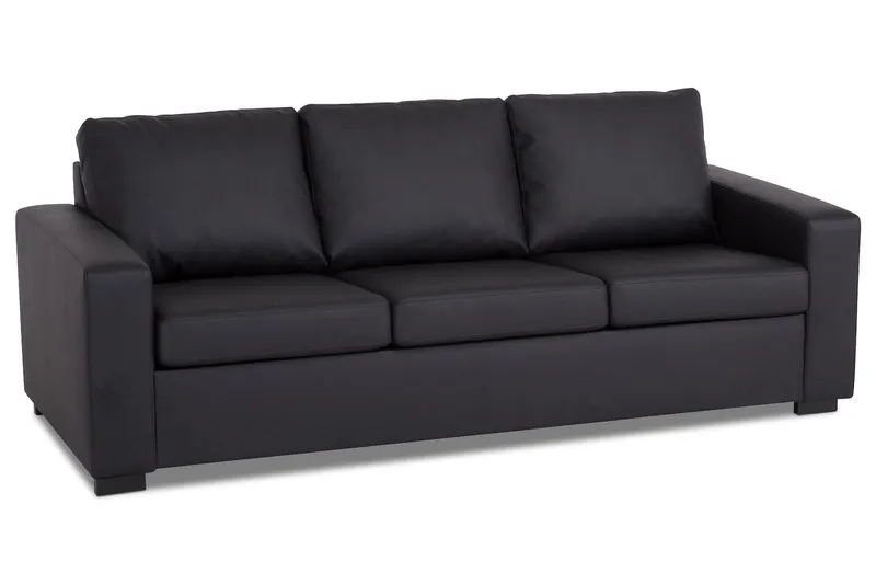Crazy 3-sits Soffa i Konstläder - Svart - Products - Möbler - Soffa - 3 sits soffa