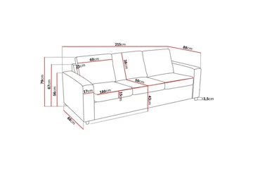Crazy 3-sits Tygsoffa - Antracit - Products - Möbler - Soffa - 3 sits soffa