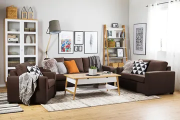 Crazy 3-sits Tygsoffa - Brun - Products - Möbler - Soffa - 3 sits soffa