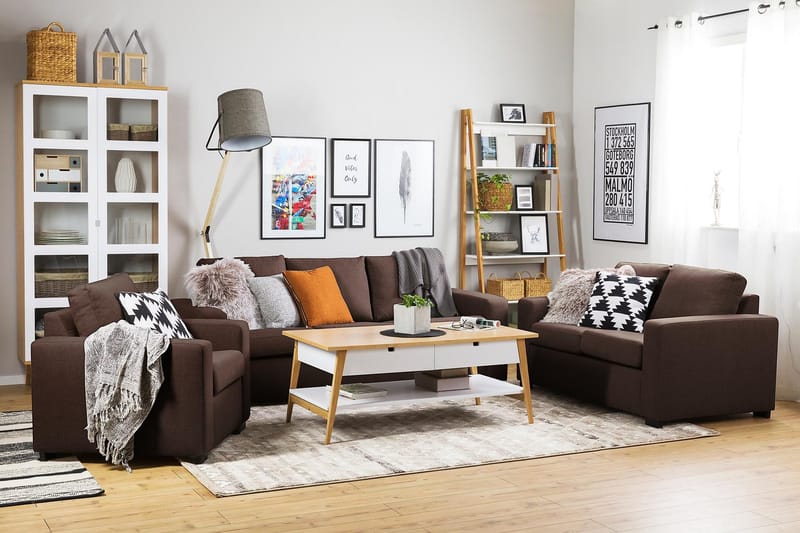 Crazy 3-sits Tygsoffa - Brun - Products - Möbler - Soffa - 3 sits soffa