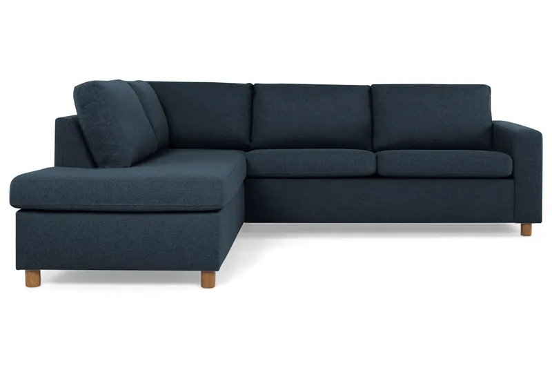 Crazy 3-sits Vänstervänd L-formad Schäslongsoffa i Tyg - Blå - Products - Möbler - Soffa - Divansoffa & schäslongsoffa