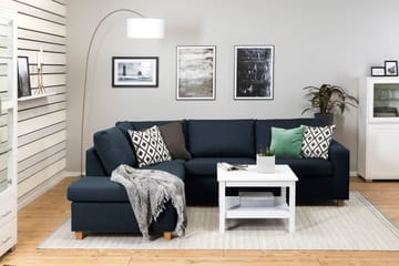 Crazy 3-sits Vänstervänd L-formad Schäslongsoffa i Tyg - Blå - Products - Möbler - Soffa - Divansoffa & schäslongsoffa