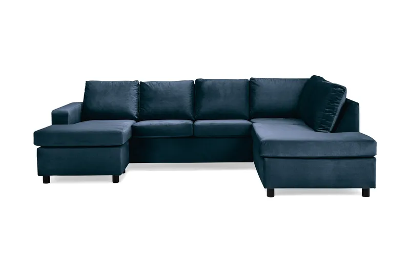 Crazy 4-sits Högervänd U-formad Large Soffa med Divan och Schäslong i Sammet - Blå - Products - Möbler - Soffa - U-soffa