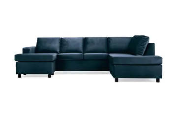 Crazy 4-sits Högervänd U-formad Large Soffa med Divan och Schäslong i Sammet - Blå - Products - Möbler - Soffa - U-soffa