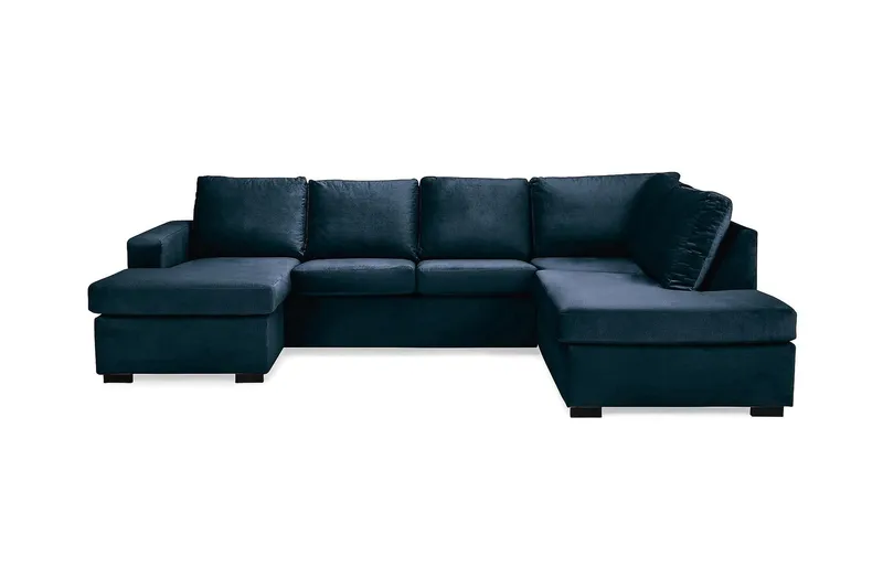 Crazy 4-sits Högervänd U-formad Large Soffa med Divan och Schäslong i Sammet - Blå - Products - Möbler - Soffa - U-soffa