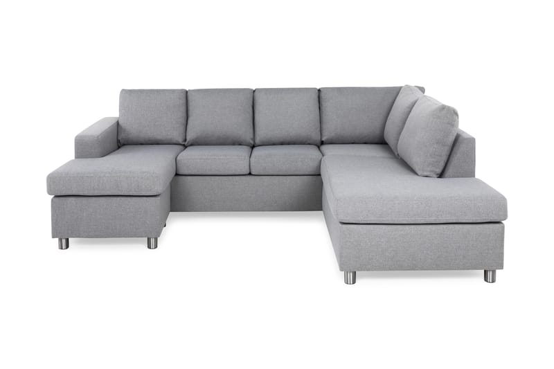 Crazy 4-sits Högervänd U-formad Large Soffa med Divan och Schäslong i Tyg - Grå - Products - Möbler - Soffa - U-soffa