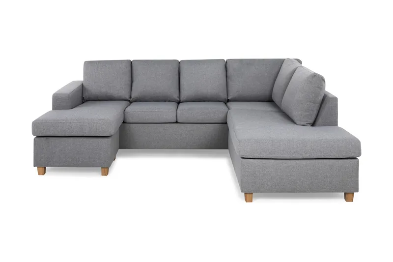Crazy 4-sits Högervänd U-formad Large Soffa med Divan och Schäslong i Tyg - Grå - Products - Möbler - Soffa - U-soffa