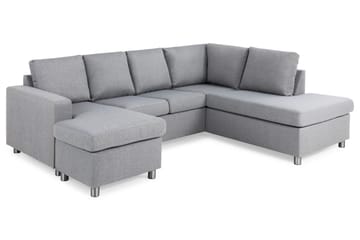 Crazy 4-sits Högervänd U-formad Large Soffa med Divan och Schäslong i Tyg - Grå - Products - Möbler - Soffa - U-soffa