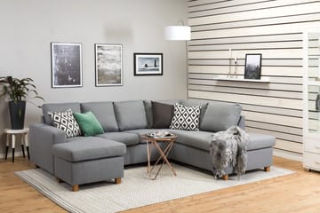 Crazy 4-sits Högervänd U-formad Large Soffa med Divan och Schäslong i Tyg - Grå - Products - Möbler - Soffa - U-soffa