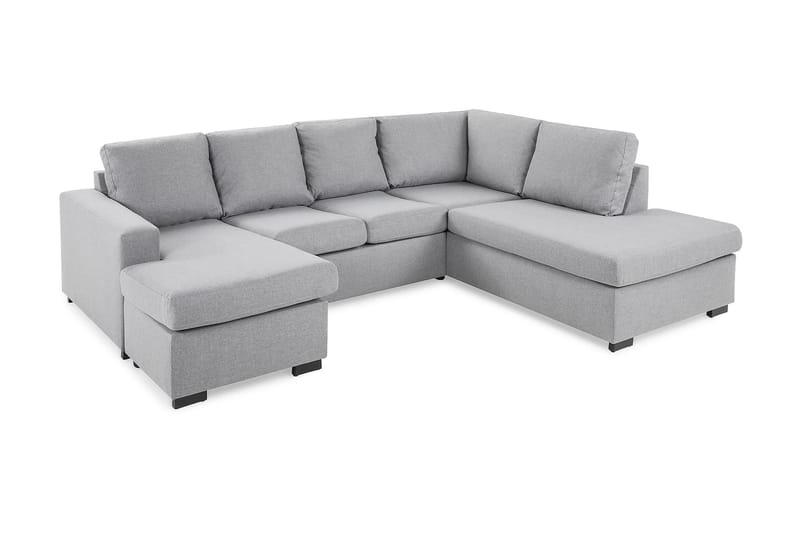 Crazy 4-sits Högervänd U-formad Large Soffa med Divan och Schäslong i Tyg - Grå - Products - Möbler - Soffa - U-soffa