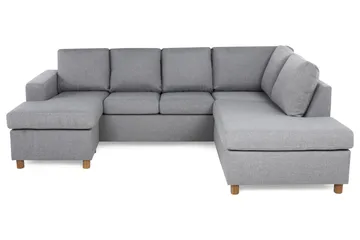 Crazy 4-sits Högervänd U-formad Large Soffa med Divan och Schäslong i Tyg - Grå - Products - Möbler - Soffa - U-soffa