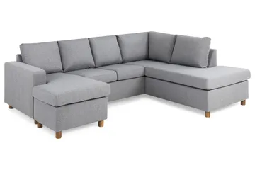 Crazy 4-sits Högervänd U-formad Large Soffa med Divan och Schäslong i Tyg - Grå - Products - Möbler - Soffa - U-soffa