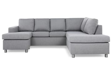Crazy 4-sits Högervänd U-formad Large Soffa med Divan och Schäslong i Tyg - Grå - Products - Möbler - Soffa - U-soffa