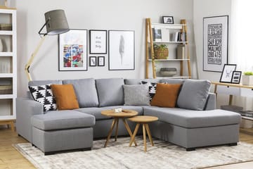 Crazy 4-sits Högervänd U-formad Large Soffa med Divan och Schäslong i Tyg - Grå - Products - Möbler - Soffa - U-soffa