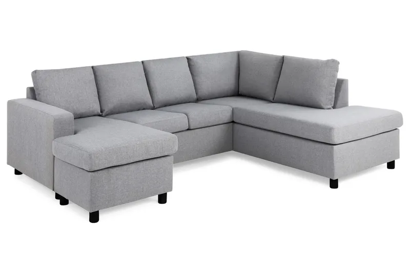 Crazy 4-sits Högervänd U-formad Large Soffa med Divan och Schäslong i Tyg - Grå - Products - Möbler - Soffa - U-soffa