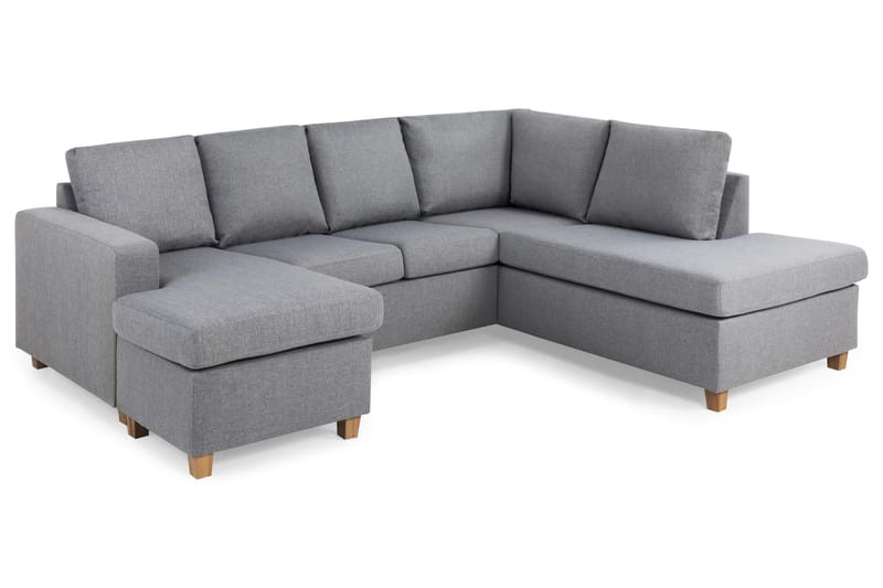 Crazy 4-sits Högervänd U-formad Large Soffa med Divan och Schäslong i Tyg - Grå - Products - Möbler - Soffa - U-soffa