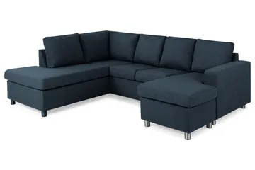 Crazy 4-sits Vänstervänd U-formad Large Soffa med Divan och Schäslong i Tyg - Blå - Products - Möbler - Soffa - U-soffa