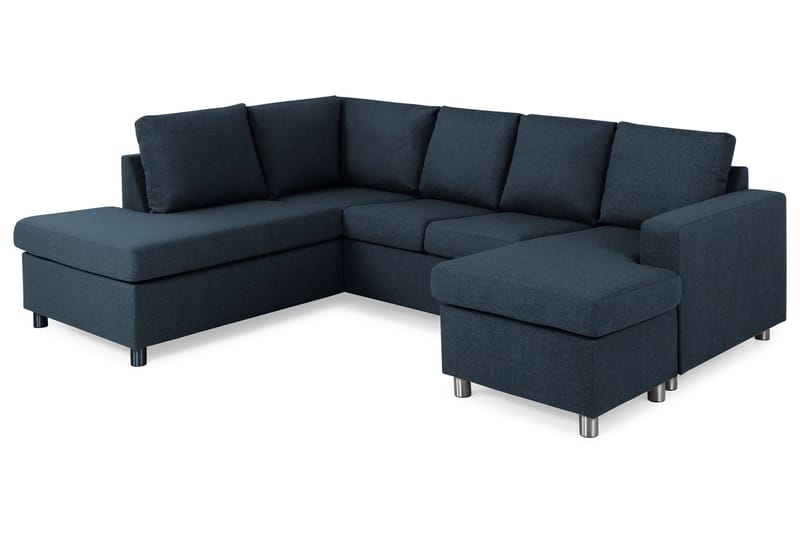 Crazy 4-sits Vänstervänd U-formad Large Soffa med Divan och Schäslong i Tyg - Blå - Products - Möbler - Soffa - U-soffa