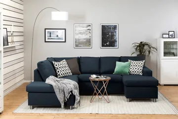 Crazy 4-sits Vänstervänd U-formad Large Soffa med Divan och Schäslong i Tyg - Blå - Products - Möbler - Soffa - U-soffa