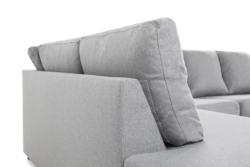 Crazy 4-sits Vänstervänd U-formad Large Soffa med Divan och Schäslong i Tyg - Grå - Products - Möbler - Soffa - U-soffa