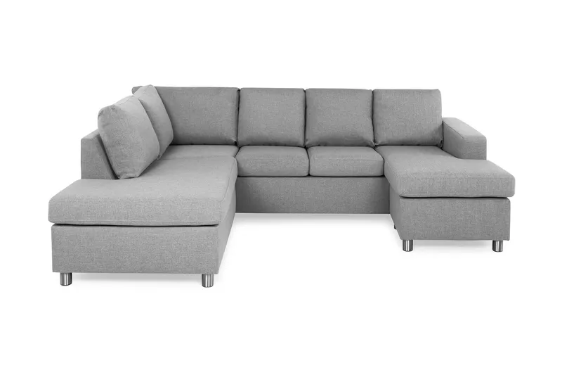 Crazy 4-sits Vänstervänd U-formad Large Soffa med Divan och Schäslong i Tyg - Grå - Products - Möbler - Soffa - U-soffa