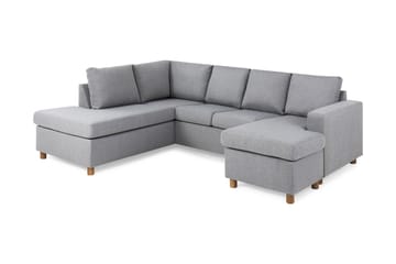 Crazy 4-sits Vänstervänd U-formad Large Soffa med Divan och Schäslong i Tyg - Grå - Products - Möbler - Soffa - U-soffa
