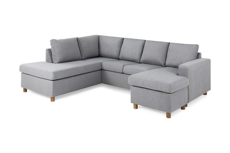 Crazy 4-sits Vänstervänd U-formad Large Soffa med Divan och Schäslong i Tyg - Grå - Products - Möbler - Soffa - U-soffa