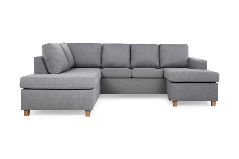 Crazy 4-sits Vänstervänd U-formad Large Soffa med Divan och Schäslong i Tyg - Grå - Products - Möbler - Soffa - U-soffa