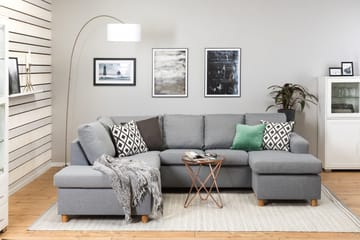 Crazy 4-sits Vänstervänd U-formad Large Soffa med Divan och Schäslong i Tyg - Grå - Products - Möbler - Soffa - U-soffa