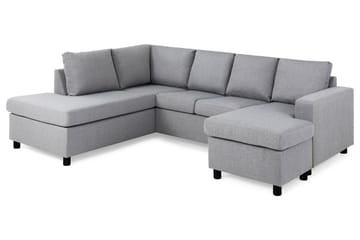 Crazy 4-sits Vänstervänd U-formad Large Soffa med Divan och Schäslong i Tyg - Grå - Products - Möbler - Soffa - U-soffa
