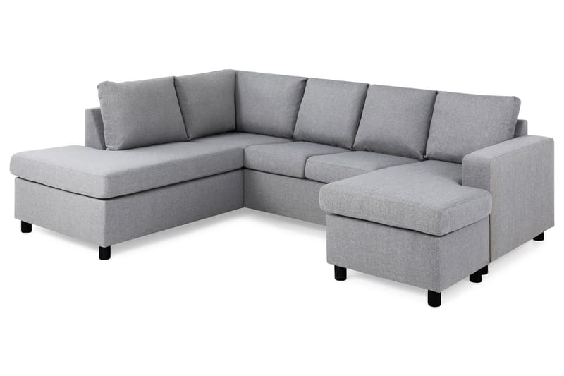 Crazy 4-sits Vänstervänd U-formad Large Soffa med Divan och Schäslong i Tyg - Grå - Products - Möbler - Soffa - U-soffa
