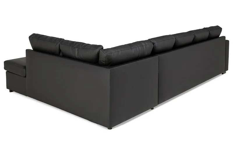 Crazy 5-sits Högervänd U-formad X-Large Soffa med Divan och Schäslong i Konstläder - Svart - Products - Möbler - Soffa - U-soffa