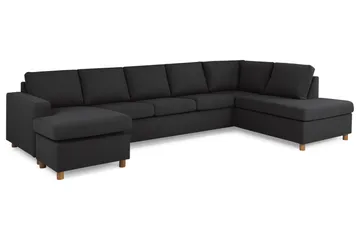 Crazy 5-sits Högervänd U-formad X-Large Soffa med Divan och Schäslong i Tyg - Antracit - Products - Möbler - Soffa - U-soffa