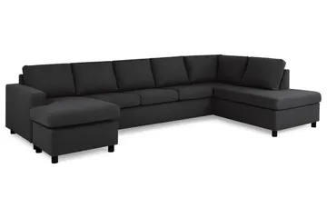 Crazy 5-sits Högervänd U-formad X-Large Soffa med Divan och Schäslong i Tyg - Antracit - Products - Möbler - Soffa - U-soffa
