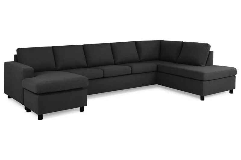 Crazy 5-sits Högervänd U-formad X-Large Soffa med Divan och Schäslong i Tyg - Antracit - Products - Möbler - Soffa - U-soffa