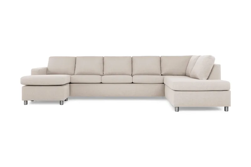 Crazy 5-sits Högervänd U-formad X-Large Soffa med Divan och Schäslong i Tyg - Beige - Products - Möbler - Soffa - U-soffa
