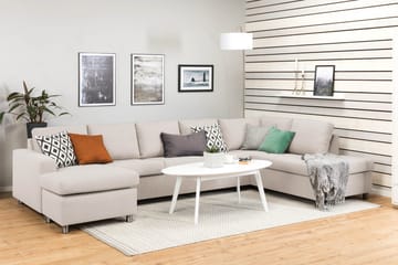 Crazy 5-sits Högervänd U-formad X-Large Soffa med Divan och Schäslong i Tyg - Beige - Products - Möbler - Soffa - U-soffa