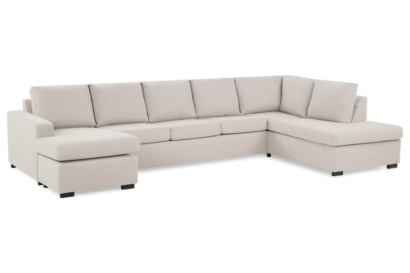 Crazy 5-sits Högervänd U-formad X-Large Soffa med Divan och Schäslong i Tyg - Beige - Products - Möbler - Soffa - U-soffa
