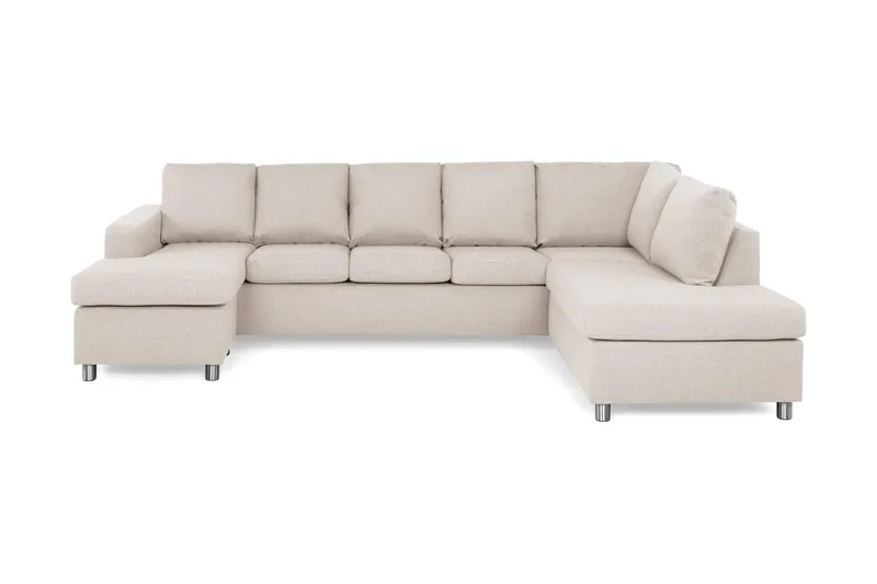 Crazy 5-sits Högervänd U-formad X-Large Soffa med Divan och Schäslong i Tyg - Beige - Products - Möbler - Soffa - U-soffa