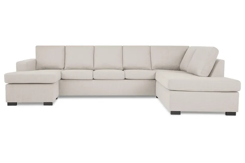 Crazy 5-sits Högervänd U-formad X-Large Soffa med Divan och Schäslong i Tyg - Beige - Products - Möbler - Soffa - U-soffa