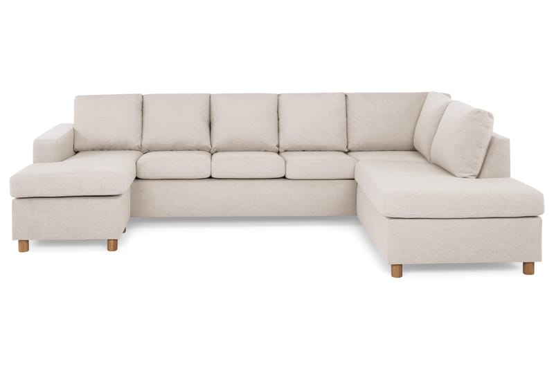 Crazy 5-sits Högervänd U-formad X-Large Soffa med Divan och Schäslong i Tyg - Beige - Products - Möbler - Soffa - U-soffa
