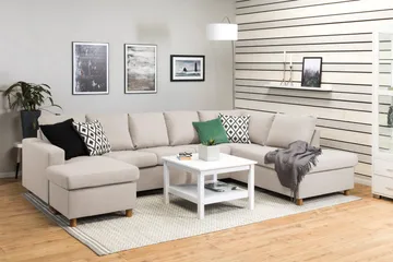 Crazy 5-sits Högervänd U-formad X-Large Soffa med Divan och Schäslong i Tyg - Beige - Products - Möbler - Soffa - U-soffa