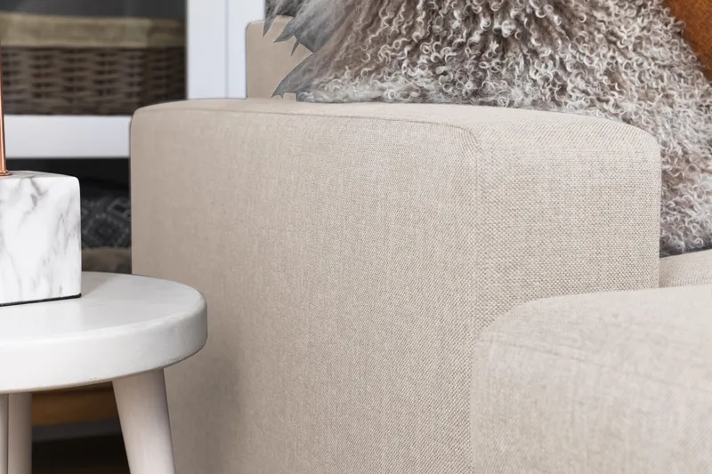 Crazy 5-sits Högervänd U-formad X-Large Soffa med Divan och Sch äslong i Tyg - Beige - Products - Möbler - Soffa - U-soffa