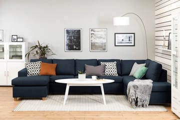 Crazy 5-sits Högervänd U-formad X-Large Soffa med Divan och Schäslong i Tyg - Blå - Products - Möbler - Soffa - U-soffa
