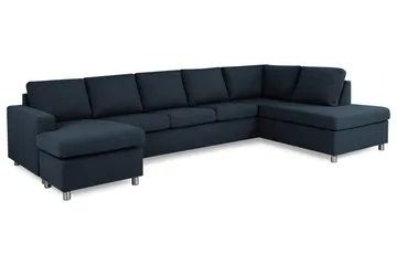 Crazy 5-sits Högervänd U-formad X-Large Soffa med Divan och Schäslong i Tyg - Blå - Products - Möbler - Soffa - U-soffa