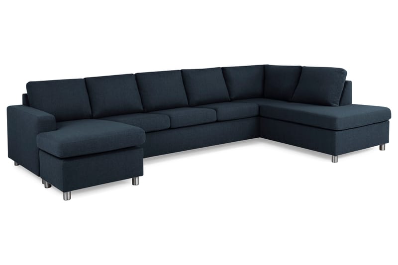 Crazy 5-sits Högervänd U-formad X-Large Soffa med Divan och Schäslong i Tyg - Blå - Products - Möbler - Soffa - U-soffa